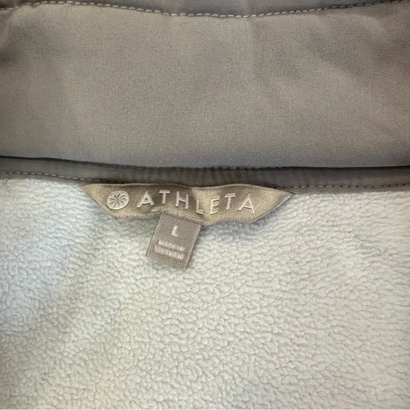 Athleta Victory Primaloft Light Gray Full Zip Jacket Large L - Picture 4 of 8
